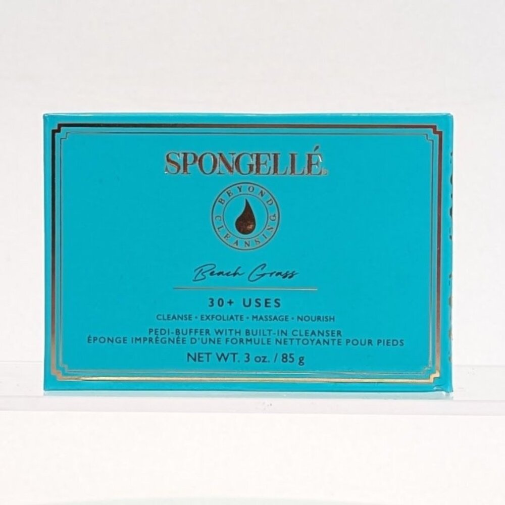 Spongelle Pedi-Buffer w Built-In Cleanser Beach Grass 30+ Uses 3 Oz Exfoliates